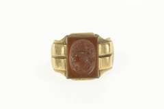 10K Yellow Gold Roman Style Intaglio Carnilian Ring