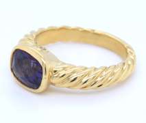 David Yurman 18kt Yellow Gold Iolite Ring
