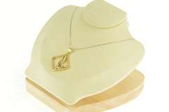 18K Yellow Gold Diamond Abstract Geometric Square Statement Pendant