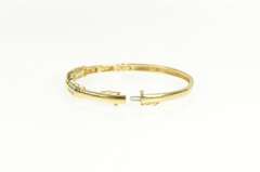 14K Yellow Gold 0.50 Ctw Diamond Cluster Banded Oval Bangle Bracelet
