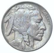 1931-S Indian Head Buffalo Nickel - Blue Berry Tone