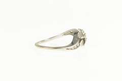 14K White Gold 0.25 Ctw Diamond Plumeria Flower Promise Ring