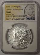 2021 'CC' Morgan Silver Dollar Carson City Privy Mark NGC MS70