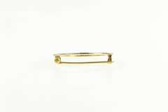 14K Yellow Gold Art Deco Two Tone Pinstripe Grooved Circle Pin/Brooch