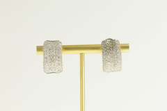 18K White Gold 3.00 Ctw VS Diamond Pave Encrusted Curved Earrings