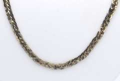 Set of Vintage Italian 925 Sterling Silver Braided Necklace with Bracelet