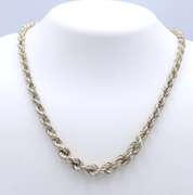 Vintage 925 Sterling Silver Rope Chain Necklace