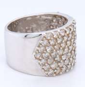 925 Sterling Silver Cubic Zirconia Wide Band