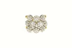 18K Yellow Gold 1.40 Ctw Sonia B Diamond Flower Chain Band Ring