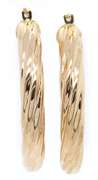 Polished Large Twisted Hoop Earrings in 14K