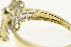 10K Yellow Gold 0.30 Ctw Squared Cluster Diamond Engagement Ring