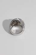 .925 Sterling Silver 20mm Clear CZ Men's Signet Ring Size 10