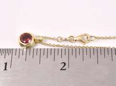 Brilliant Bezel Garnet Pendant Necklace in 14K Yellow Gold