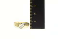 14K Yellow Gold 0.30 Ctw Diamond Grooved Wedding Band Ring