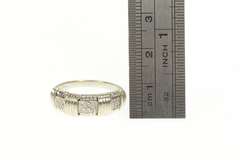 18K White Gold 0.20 Ctw Squared Diamond Cluster Band Ring