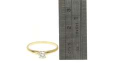 14K Yellow Gold 0.28 Ct Round Diamond Solitaire Engagement Ring