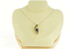 14K Yellow Gold 2.41 Ctw Trillion Sapphire Diamond Abstract Pendant
