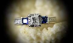 High-Fashion 14K Sapphire and Diamond Ring