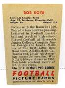 1951 Bob Boyd, Rams Rookie Football Card