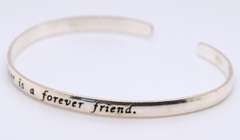 Vintage 925 Sterling Silver Bangle Bracelet Engraved Sister is a Forever Friend