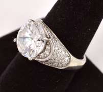 Bold Large CZ Sterling Silver Ring