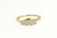 10K Yellow Gold Diamond Flower Cluster Bypass Promise Ring