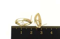 10K Yellow Gold Pearl Black Hills Leaf Oval Statement Earrings