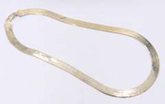 Vintage Italian 925 Sterling Silver Herringbone Necklace