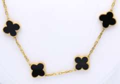 Fabulous 18kt Yellow Gold 20 Motifs Black Onyx Long Necklace