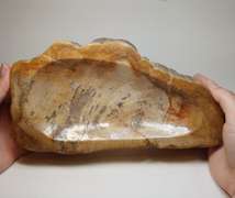 Well marbled petrified wood bowl weighing 2,806g
