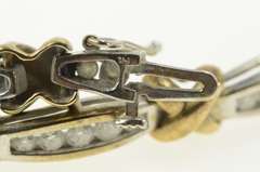 14K White Gold 1.75 Ctw Diamond Two Tone X Link Tennis Bracelet