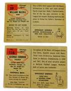 2 Bears 1954 Topps Football Cards