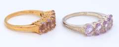 Lot of 2 Vintage 925 Sterling Silver Cubic Zirconia Bands