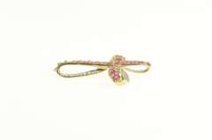 10K Yellow Gold Ruby Encrusted Diamond Accent Loop Cross Pendant