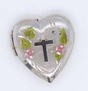 Vintage 925 Sterling Silver Engraved Floral Heart Shaped Locket Pendant