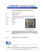 14K YELLOW GOLD DIAMOND, CARVED RUBY & ENAMELED BROOCH