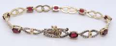 Vintage Sterling Silver Gemstone and Cubic Zirconia Tennis Bracelet