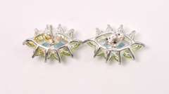 Striking Blue & Green Silver Earrings