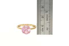 18K Rose Gold Pink Sapphire Illusion Solitaire Cluster Ring