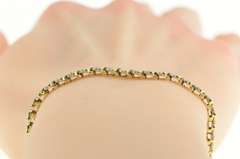 14K Yellow Gold 1.00 Ctw Diamond Classic Wavy Link Tennis Bracelet