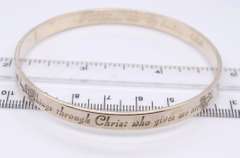 Vintage 925 Sterling Silver Signed Engraved Bangle
