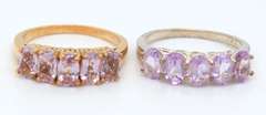 Lot of 2 Vintage 925 Sterling Silver Cubic Zirconia Bands