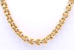 Remarkable 18kt Yellow Gold Fancy Satin and H/P Link Chain