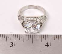 Bold Large CZ Sterling Silver Ring