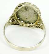 Vintage English Sterling Handpainted Ring, Size 11.75