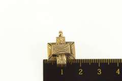 Gold Filled Victorian Engraved Geometric Knot Cube Charm/Pendant