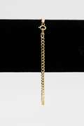 10k Gold Curb Pave 2.5mm Chain Bracelet 7 Inches