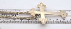 Vintage Sterling Silver Large Cross Pendant Brooch on Italian Chain