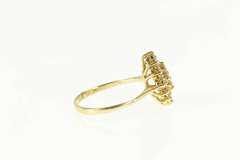 14K Yellow Gold 0.48 Ctw Diamond Squared Cluster Engagement Ring