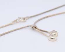 Vintage 925 Sterling Silver Snake Chain Necklace with Cubic Zirconia Dangles